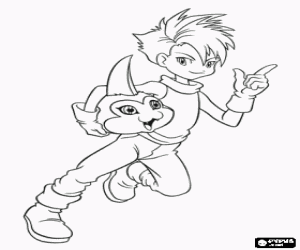 Pintar Matt i la digimon Tsunomon