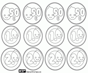 Pintar Monedes de Pypus de 0,50, 1 i 2