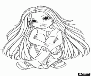 Pintar Moxie Girlz asseguda a terra