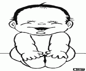 Pintar Un nadó assegut a terra