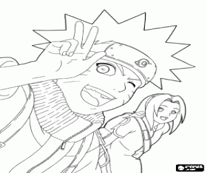 Pintar Naruto Uzumaki i Sakura Haruno