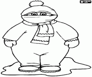 Pintar Un nen molt abrigat a l'hivern