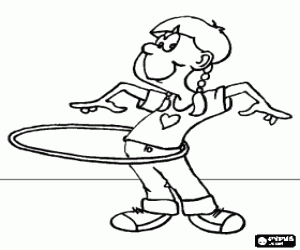 Pintar Una nena amb el hula hoop