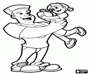 Pintar Nena i regal als braços del pare