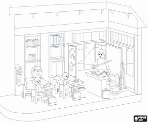 Pintar Nens en una classe de Playmobil