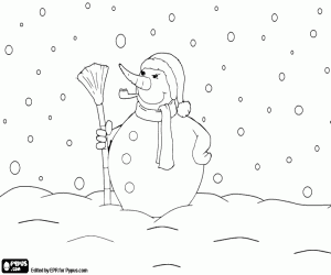 Pintar La nevada i el ninot de neu
