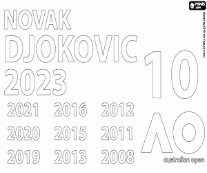 Pintar Novak Djokovic, 10 títols Open d'Austràlia