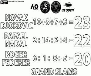 Pintar Novak Djokovic, 23 títols de Grand Slam