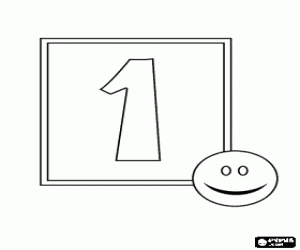 Pintar Número 1 amb una cara feliç