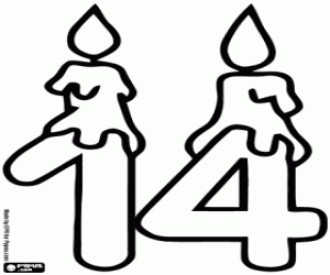 Pintar Número catorze amb espelmes