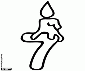 Pintar Número set i l'espelma encesa