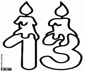 Pintar El número tretze amb dues espelmes