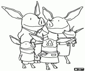 Pintar Olivia la porqueta amb la seva família