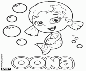 Pintar Oona, personatge de Bubble Guppies