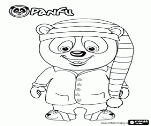 Pintar El panda Panfu amb gorra de dormir