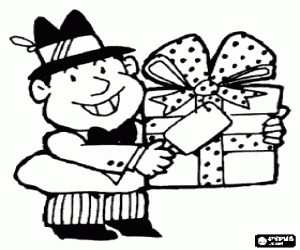 Pintar Un pare amb barret i regal