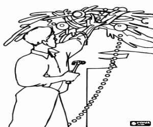 Pintar El pare i una decoració de Nadal