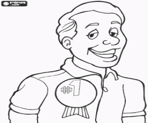 Pintar Pare feliç amb la medalla