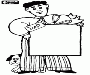 Pintar Un pare amb el seu gos i el regal