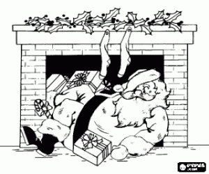 Pintar Pare Noel davant la llar de foc