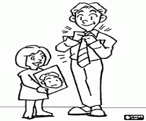 Pintar El pare, el nus de corbata i el retrat