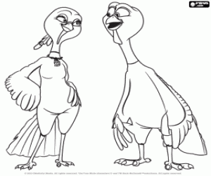 Pintar Un parell de galls dindis Jenny i Reggie