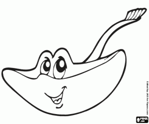 Pintar Un peix cartilaginós, un peix manta