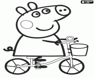 Pintar  Peppa Pig va amb la seva bicicleta