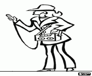 Pintar Un periodista en una entrevista