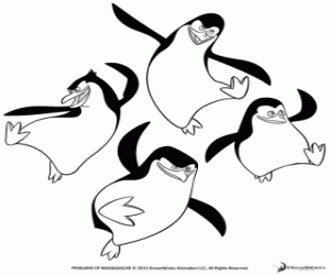 Pintar Els pingüins de Madagascar ballant