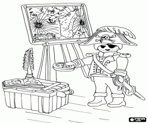 Pintar Pirata amb bruixola y mapa, Playmobil