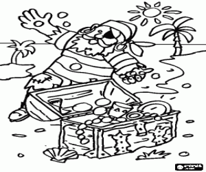 Pintar Un pirata amb monedes d'or