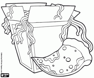 Pintar Pizza i fideus xinesos