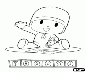 Pintar Pocoyo dibuixa en un paper