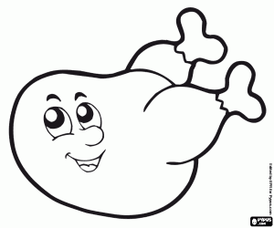 Pintar Un pollastre rostit feliç