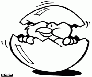 Pintar Pollet sortint de l'ou