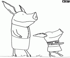 Pintar La porqueta Olivia amb la seva mare