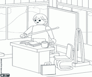 Pintar Professor a l'escola de Playmobil