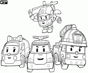 Pintar Els protagonistes de Robocar Poli
