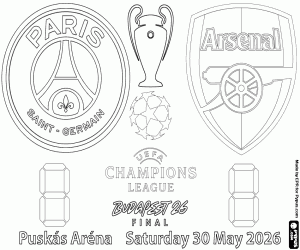 Pintar PSG vs Arsenal, final 2025-2026
