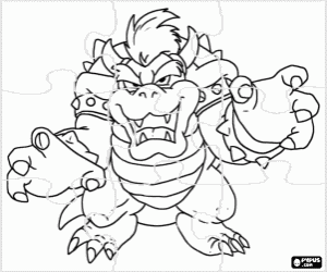 Pintar Puzle de Bowser, enemic de Mario
