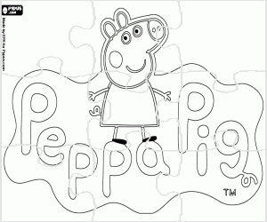 Pintar Puzle del logotip de Peppa Porqueta