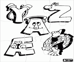 Pintar Puzle de lletres divertides