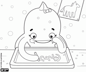 Pintar Pypus pop femella i l'escriptura