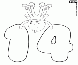 Pintar Pypus sobre el número catorze