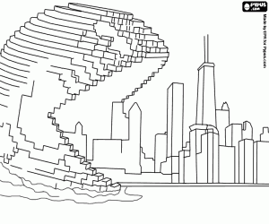 Pintar Píxels, Pac-Man ataca una ciutat