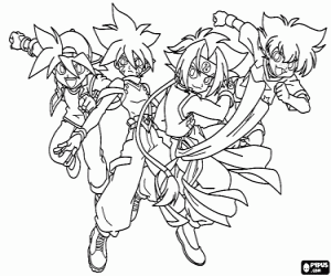 Pintar Quatre personatges de Beyblade