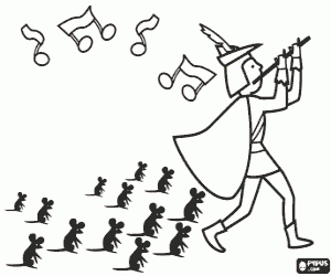 Pintar Les rates seguint el flautista d'Hamelin
