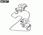 Número 2 amb dos ratolins
