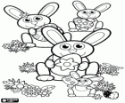 Conillets amb ous de Pasqua decorats
